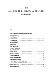 2025-2030中国云计算数据中心基础设施市场分析与节能技术发展趋势报告