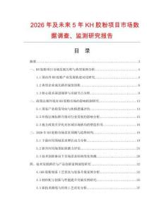 2026年及未來5年KH膠粉項目市場數(shù)據(jù)調(diào)查、監(jiān)測研究報告