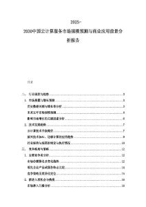2025-2030中国云计算服务市场规模预测与商业应用前景分析报告