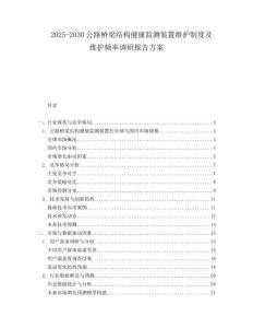 2025-2030公路橋梁結構健康監測裝置維護制度及維護頻率調研報告方案