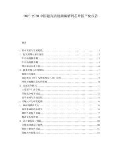 2025-2030中國超高清視頻編解碼芯片國產(chǎn)化報(bào)告
