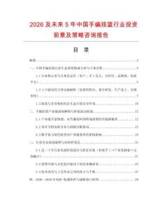 2026及未來(lái)5年中國(guó)手編掛籃行業(yè)投資前景及策略咨詢報(bào)告