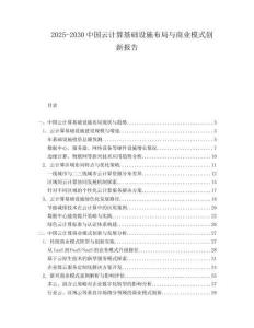 2025-2030中國云計算基礎(chǔ)設(shè)施布局與商業(yè)模式創(chuàng)新報告