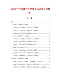 2026年中國籬笆多用鉗市場調(diào)查研究報告
