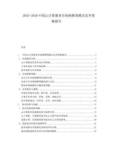 2025-2030中國(guó)云計(jì)算服務(wù)市場(chǎng)規(guī)模預(yù)測(cè)及競(jìng)爭(zhēng)策略報(bào)告