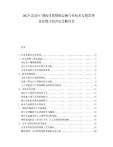2025-2030中國云計(jì)算基礎(chǔ)設(shè)施行業(yè)技術(shù)發(fā)展趨勢(shì)及投資風(fēng)險(xiǎn)評(píng)估分析報(bào)告