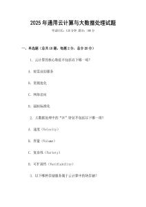 2025年通用云計(jì)算與大數(shù)據(jù)處理試題