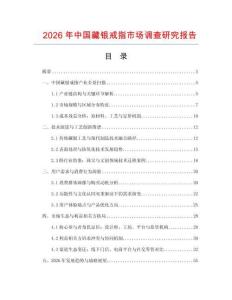 2026年中国藏银戒指市场调查研究报告