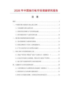 2026年中國獨行帳市場調(diào)查研究報告