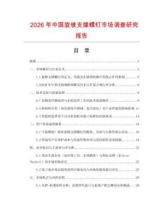 2026年中國旋梭支撐螺釘市場調查研究報告