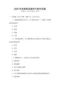 2026年戏剧影视编导与制作试题