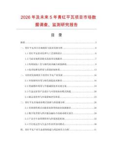 2026年及未來5年青紅平瓦項目市場數(shù)據(jù)調(diào)查、監(jiān)測研究報告