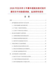 2026年及未來5年豪華超能連續式檢針器項目市場數據調查、監測研究報告