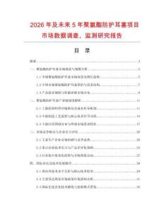 2026年及未來5年聚氨酯防護耳塞項目市場數(shù)據(jù)調(diào)查、監(jiān)測研究報告