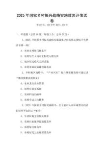 2025年國家鄉(xiāng)村振興戰(zhàn)略實施效果評估試卷