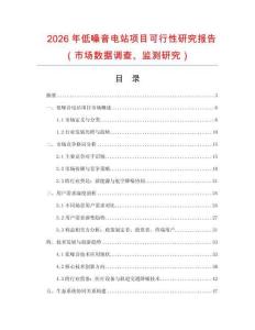 2026年低噪音電站項目可行性研究報告（市場數據調查、監測研究）