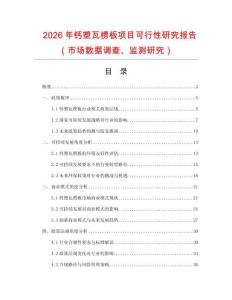 2026年鈣塑瓦楞板項目可行性研究報告（市場數據調查、監測研究）