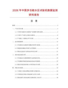 2026年中國(guó)多功能水壓試驗(yàn)機(jī)數(shù)據(jù)監(jiān)測(cè)研究報(bào)告