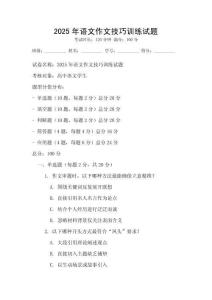2025年语文作文技巧训练试题