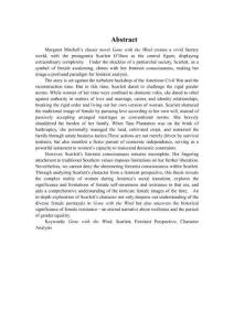 從女性主義視角對(duì)《飄》中斯嘉麗人物形象的分析（英語(yǔ)作文）