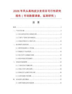 2026年鳳頭高檔皮沙發項目可行性研究報告（市場數據調查、監測研究）