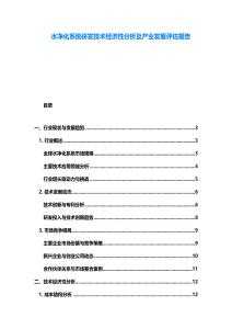 水凈化系統研發技術經濟性分析及產業發展評估報告