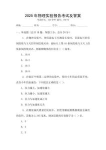 2025年物理實驗報告考試及答案