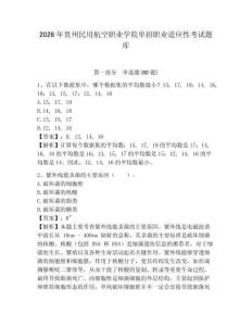 2026年貴州民用航空職業(yè)學(xué)院單招職業(yè)適應(yīng)性考試題庫附答案詳解（模擬題）
