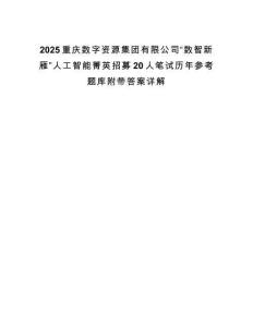 2025重慶數(shù)字資源集團(tuán)有限公司“數(shù)智新雁”人工智能菁英招募20人筆試歷年參考題庫附帶答案詳解