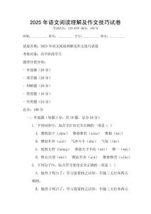 2025年语文阅读理解及作文技巧试卷