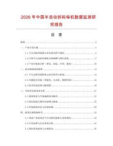 2026年中國半自動(dòng)拆碼垛機(jī)數(shù)據(jù)監(jiān)測研究報(bào)告