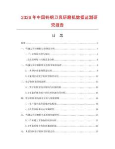 2026年中國(guó)鎢鋼刀具研磨機(jī)數(shù)據(jù)監(jiān)測(cè)研究報(bào)告