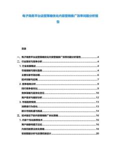 电子商务平台运营策略优化内容营销推广效率问题分析报告