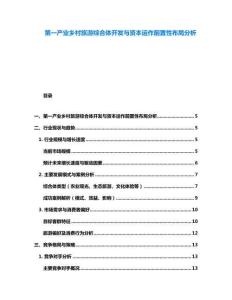 第一產(chǎn)業(yè)鄉(xiāng)村旅游綜合體開發(fā)與資本運作前置性布局分析