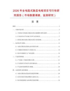 2026年全電阻式數顯電筆項目可行性研究報告（市場數據調查、監測研究）