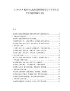 2025-2030敦煌市文化旅游資源配套經(jīng)營(yíng)市場(chǎng)供需變化與發(fā)展規(guī)劃分析