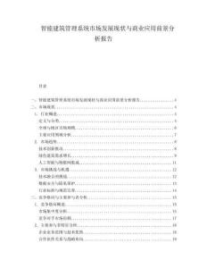 智能建筑管理系統(tǒng)市場發(fā)展現(xiàn)狀與商業(yè)應(yīng)用前景分析報告