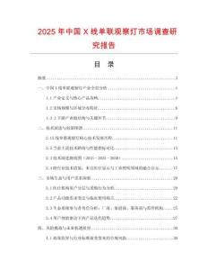 2025年中國(guó)X線單聯(lián)觀察燈市場(chǎng)調(diào)查研究報(bào)告
