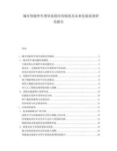 城市智能停车诱导系统应用现状及未来发展前景研究报告