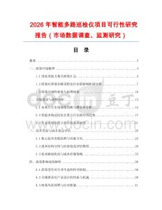 2026年智能多路巡檢儀項目可行性研究報告（市場數據調查、監測研究）