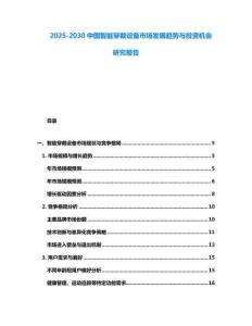 2025-2030中国智能穿戴设备市场发展趋势与投资机会研究报告
