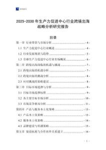 2025-2030年生產力促進中心行業跨境出海戰略分析研究報告
