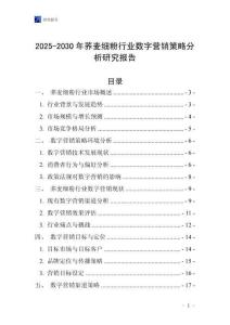 2025-2030年蕎麥細(xì)粉行業(yè)數(shù)字營銷策略分析研究報告