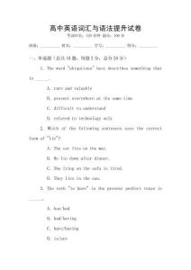 高中英語詞匯與語法提升試卷