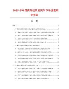 2025年中國高效硅質(zhì)密實(shí)劑市場調(diào)查研究報(bào)告