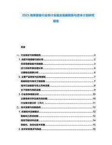 2025海事裝備行業審計全面及發展前景與資本計劃研究報告