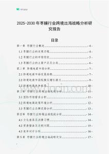 2025-2030年棗脯行業(yè)跨境出海戰(zhàn)略分析研究報(bào)告