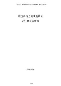 城區雨污分流改造項目可行性研究報告