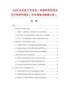 2026及未來5年發電／電焊兩用機項目可行性研究報告（市場調查與數據分析）