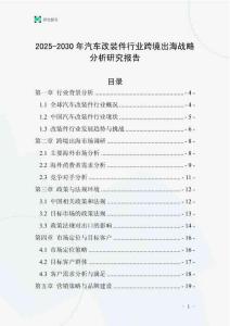 2025-2030年汽車(chē)改裝件行業(yè)跨境出海戰(zhàn)略分析研究報(bào)告